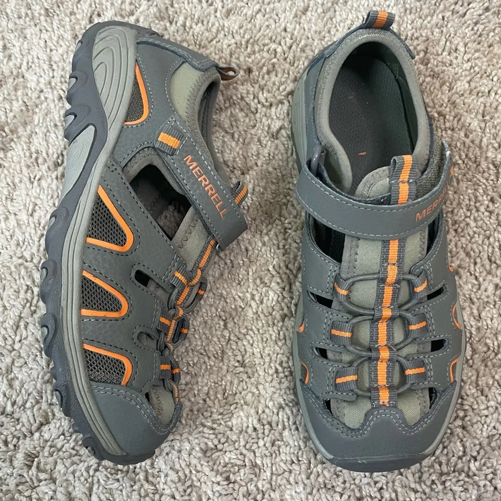 Merrell Kids Hydro H2O Hiker Outdoor Sport Sandal Size 3 Big Kid Gunsmoke/Orange